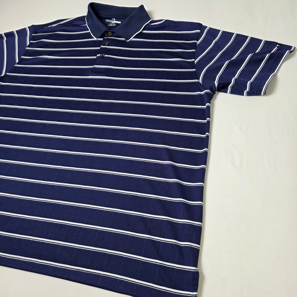 Grand Slam Polo Shirt Men XXL Navy Blue Striped Short Sleeve Golf Performance - Picture 1 of 6